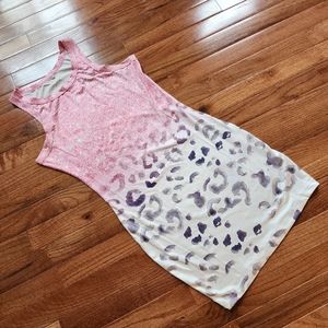 NWOT Junior's Leopard Print Dress Size S, White, Brown, Purple, and Pink